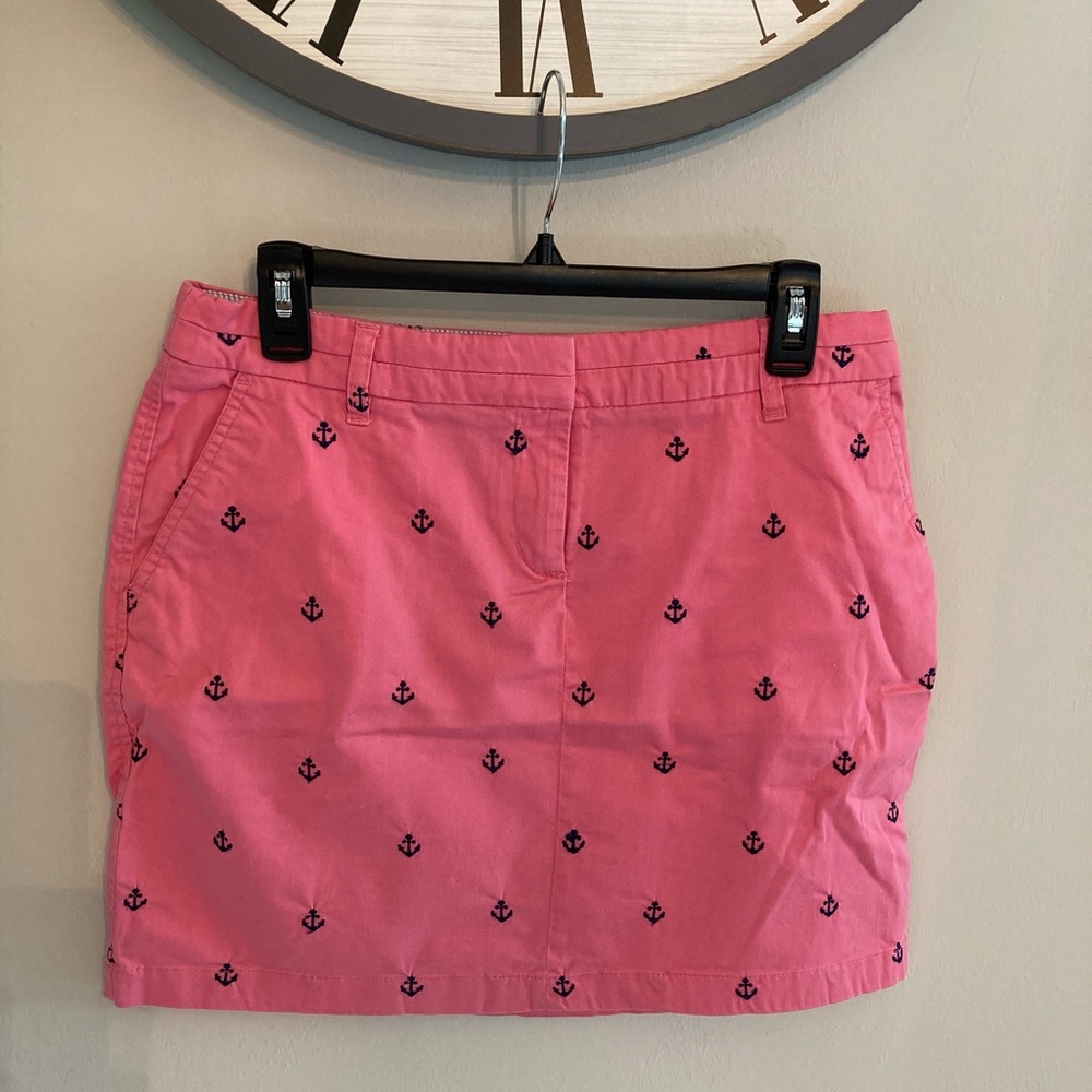 British Khaki Pink Anchor Skirt